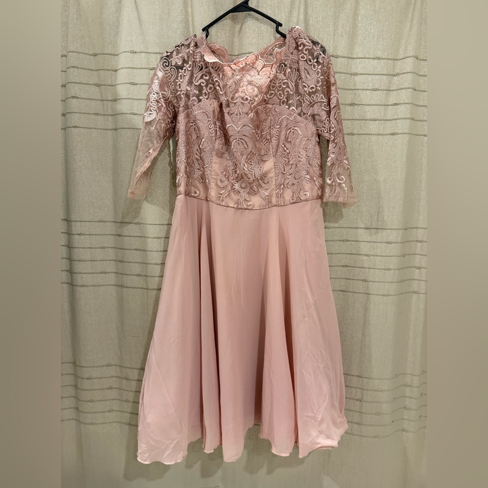 Chi chi Elegant Pink Lace Dress